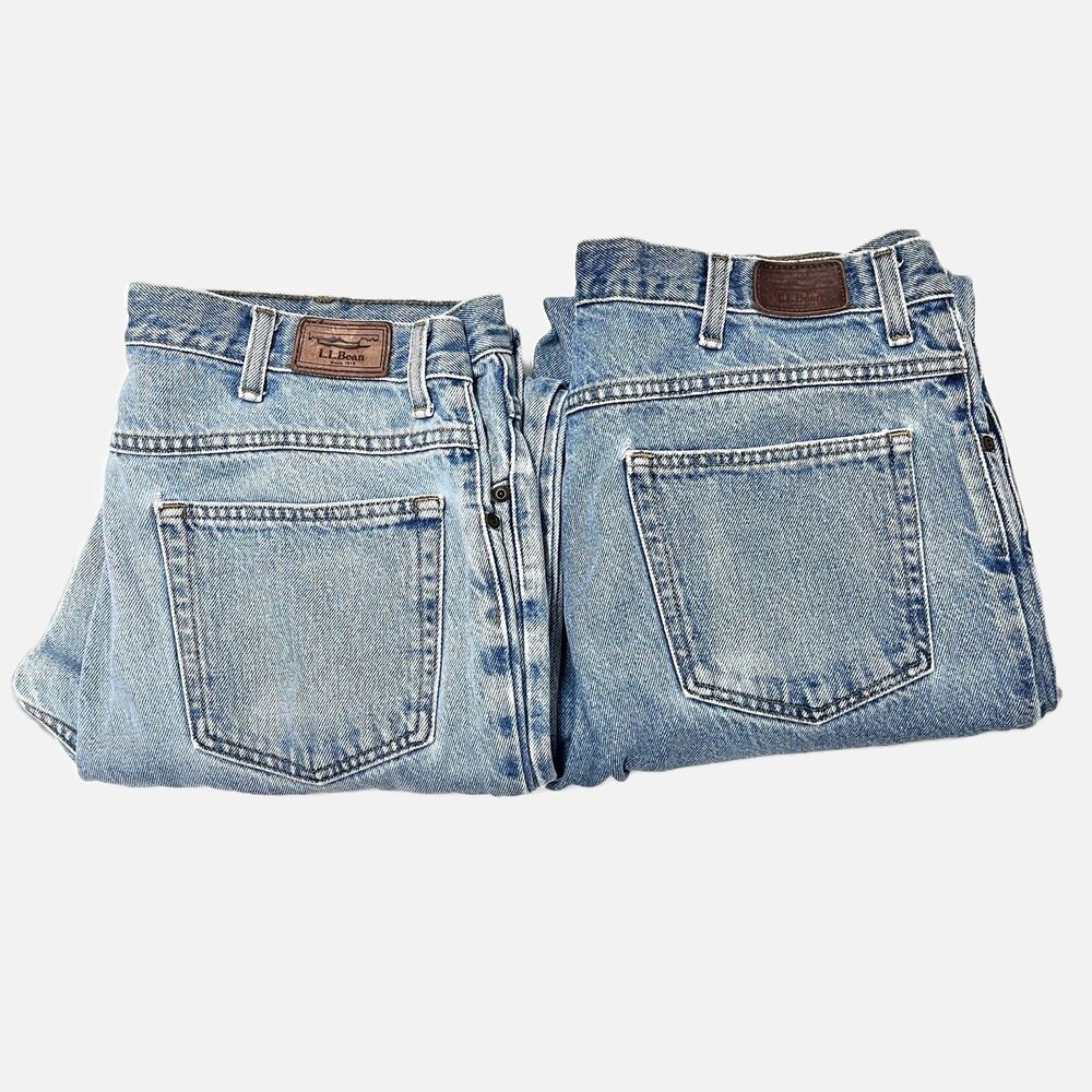 Lot Of 2 LL Bean Classic Fit Jeans Straight Leg Size  34 X 32 (Actual 34 X 31)